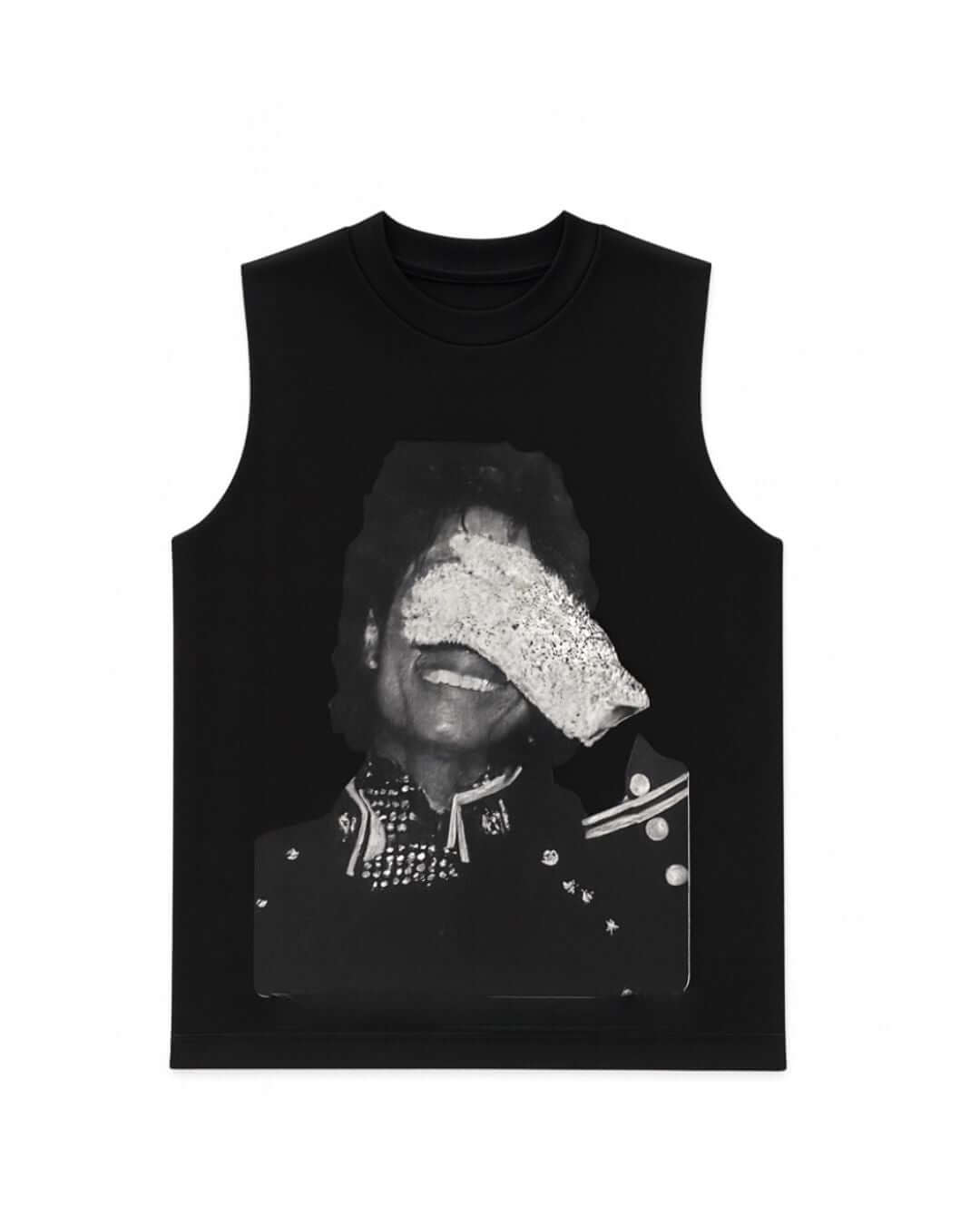 Black Mj Sleeveless Glove Tee