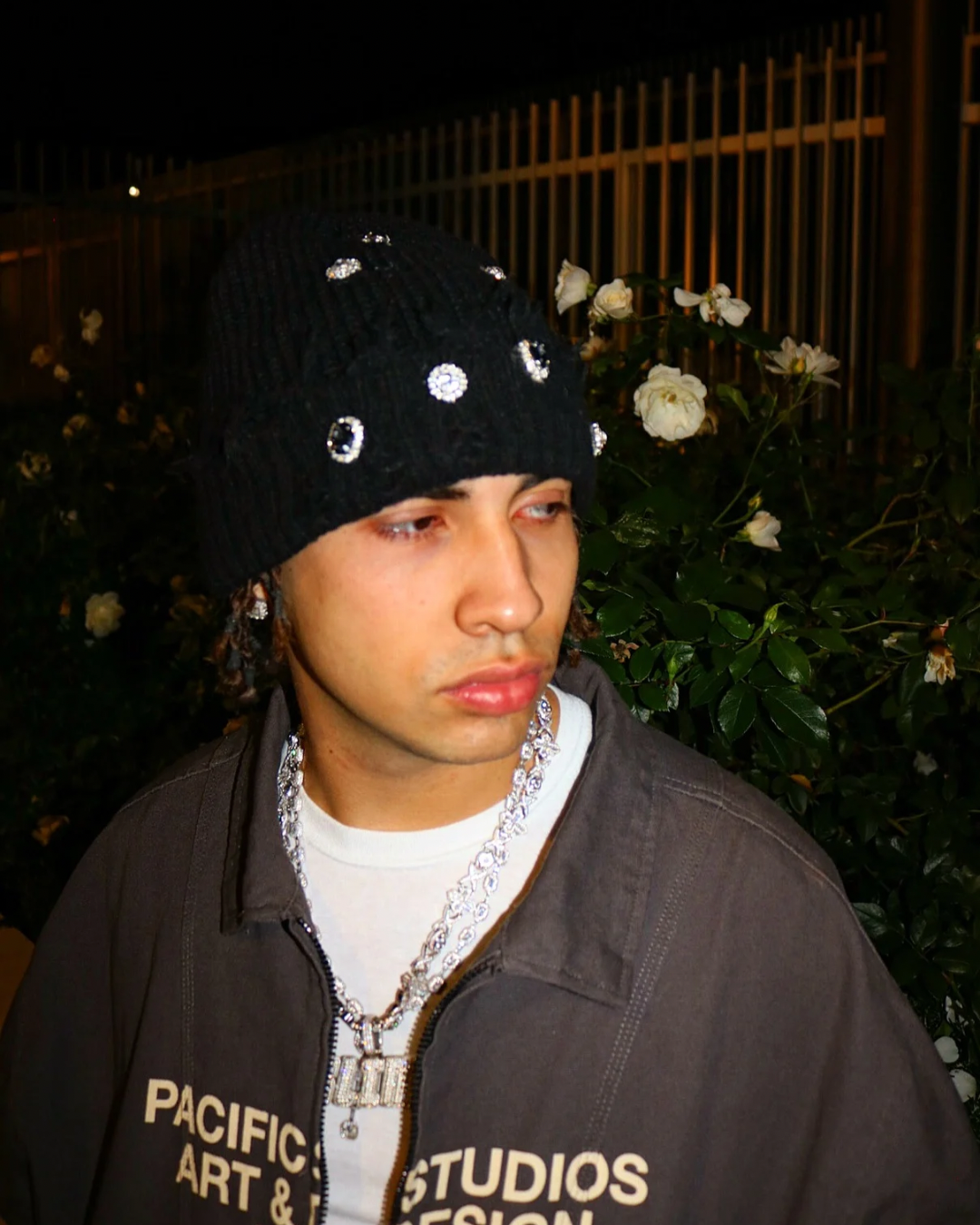 Black ATO Rhinestone Beanie