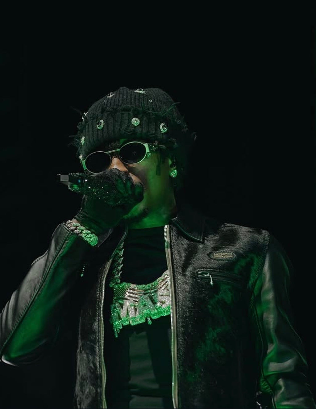 Black ATO Rhinestone Beanie