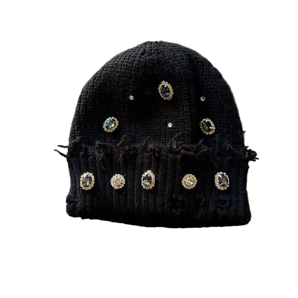 Black ATO Rhinestone Beanie
