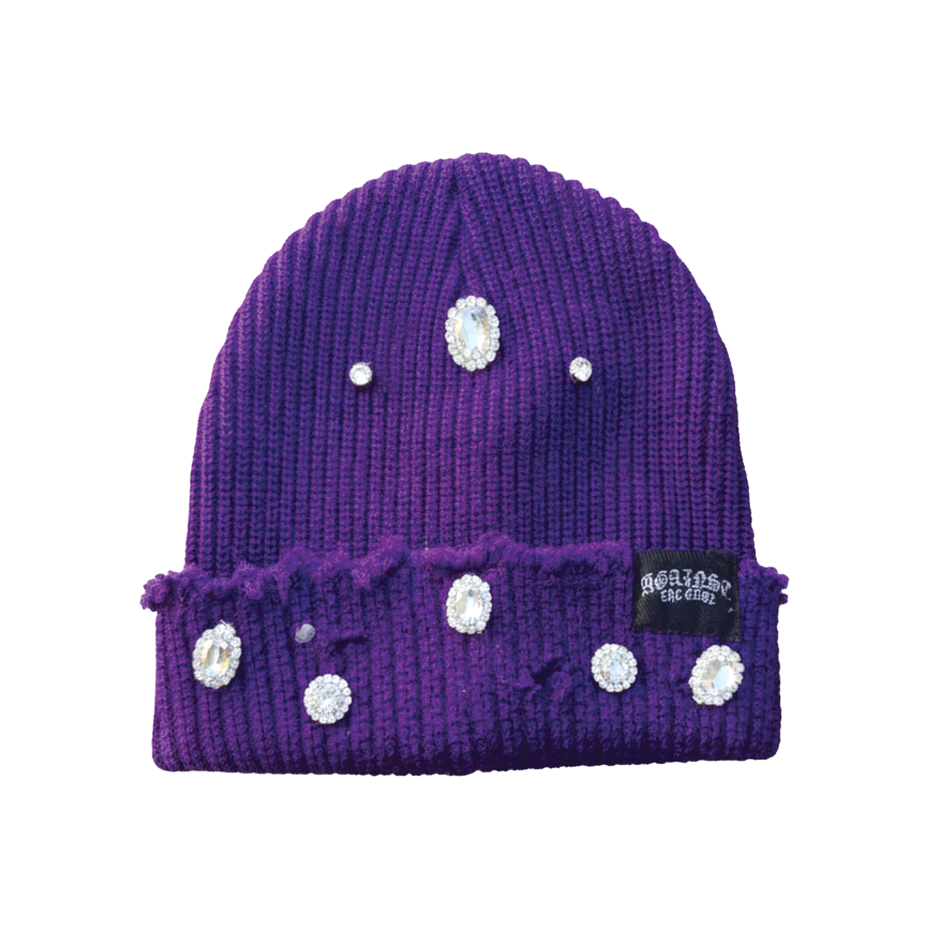 ATO RHINESTONE BEANIE - PURPLE