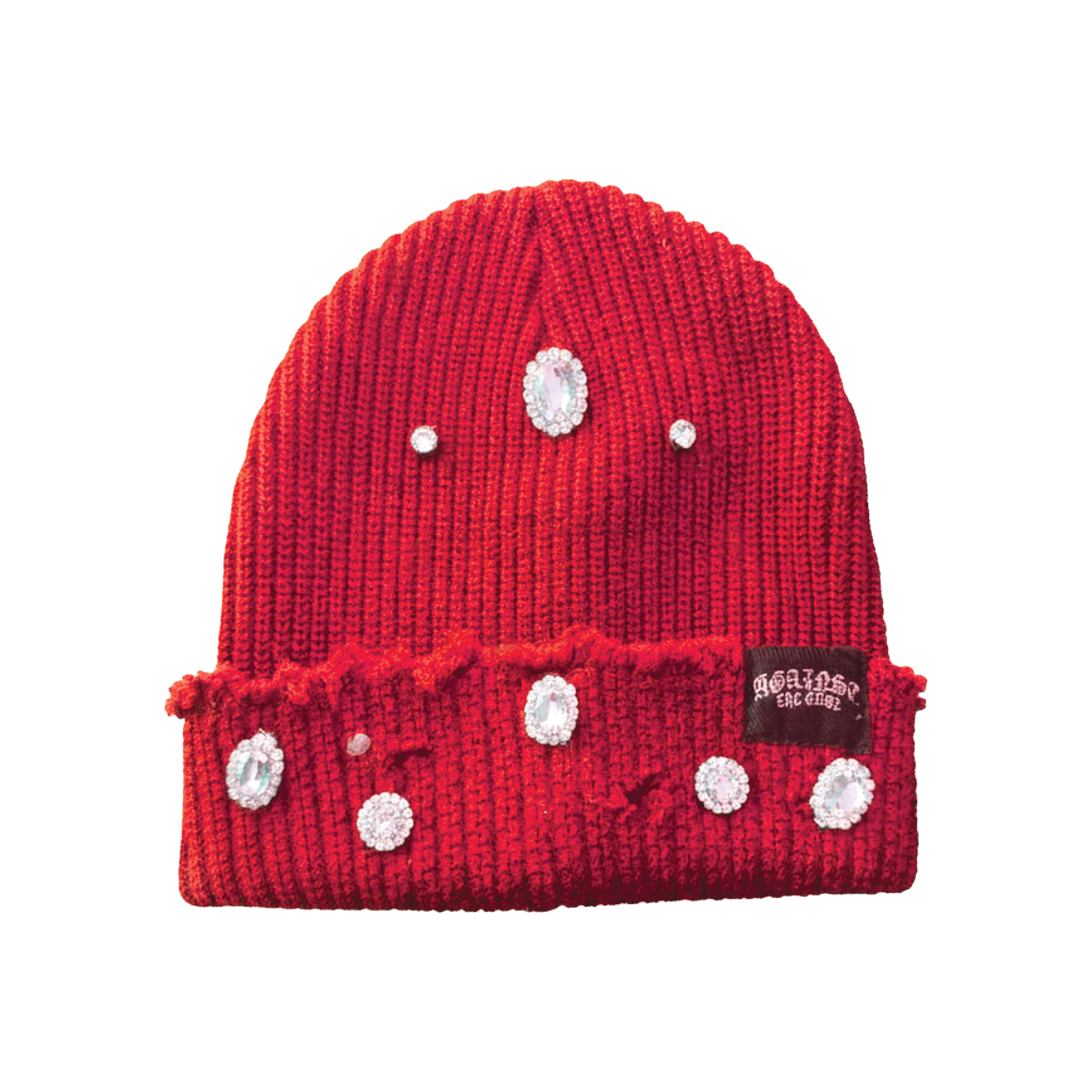ATO RHINESTONE BEANIE - RED