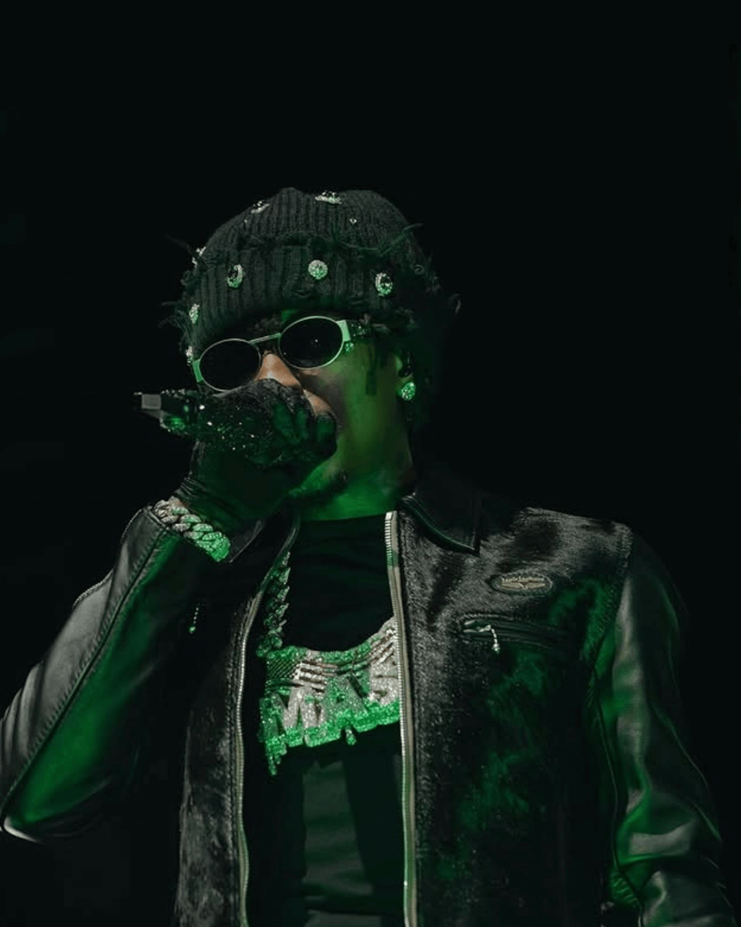 Black ATO Rhinestone Beanie