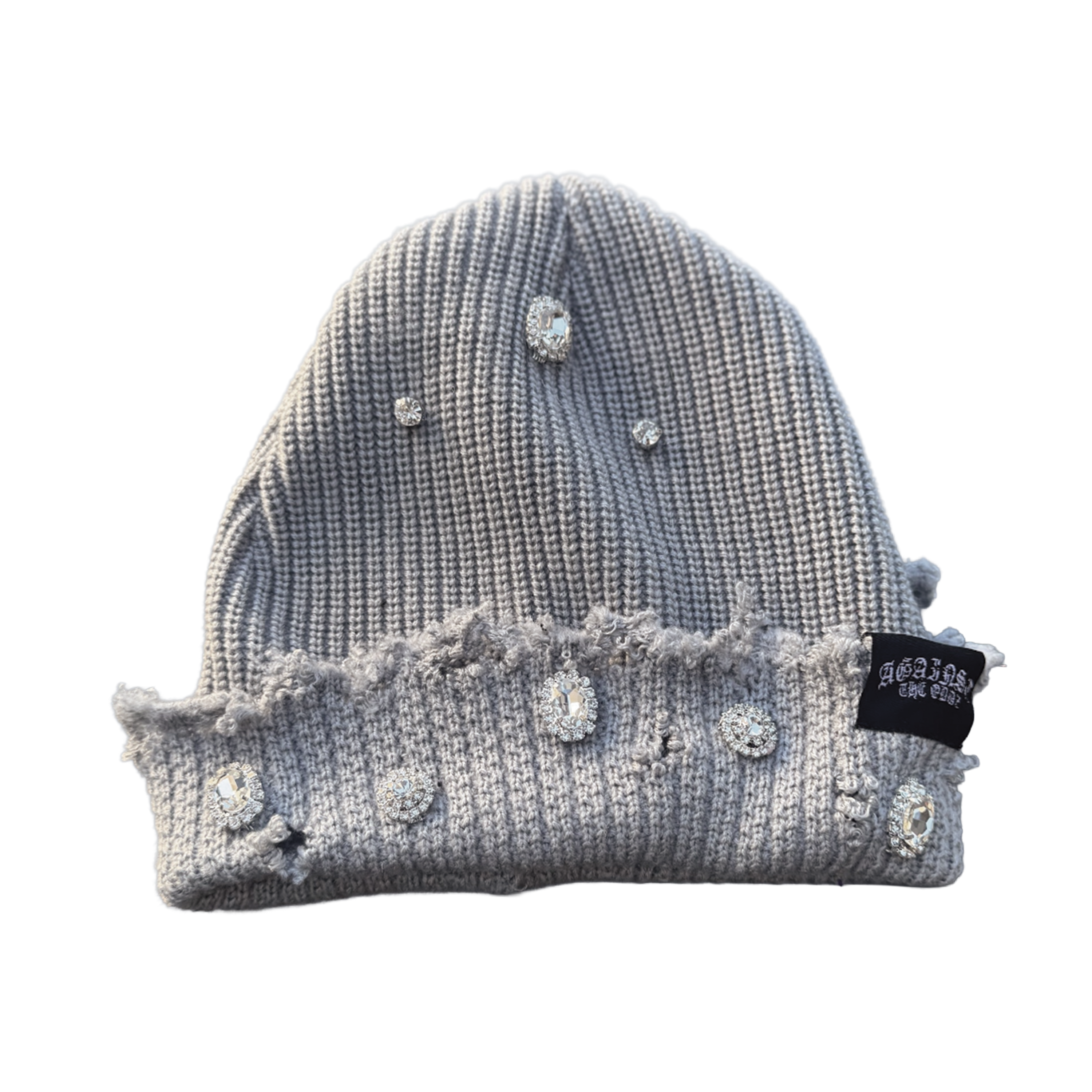 ATO RHINESTONE BEANIE - GRAY